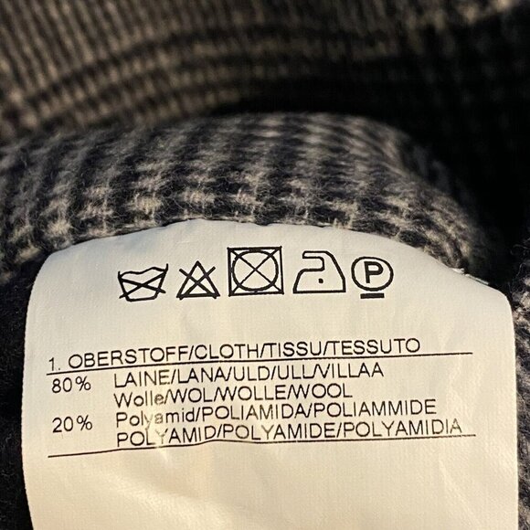 Schneiders of Salzburg Women's Reversible Alima Wool Coat Glen Plaid Navy Wht 8 - Picture 14 of 14